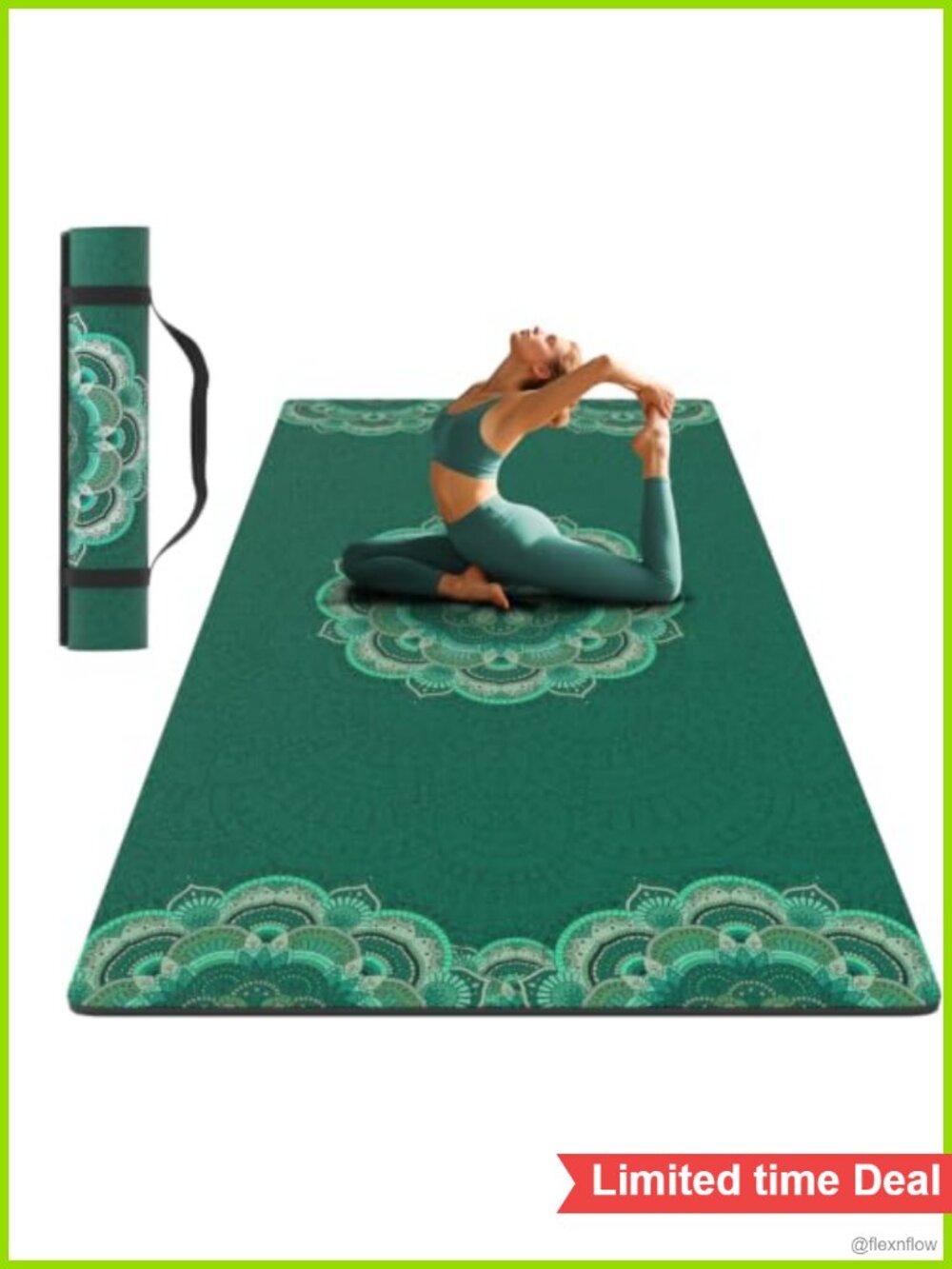 Extra Thick 10mm Suede Hot Yoga Mat with Strap 72x40 TPE Non Slip